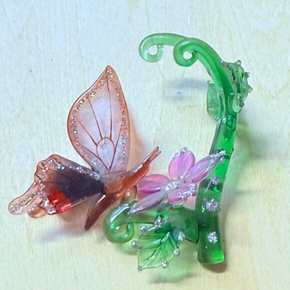 Ashton Drake Art Glass Ornament VTG Heirloom Butterfly Dewdrop Garden Friends - Picture 4 of 15